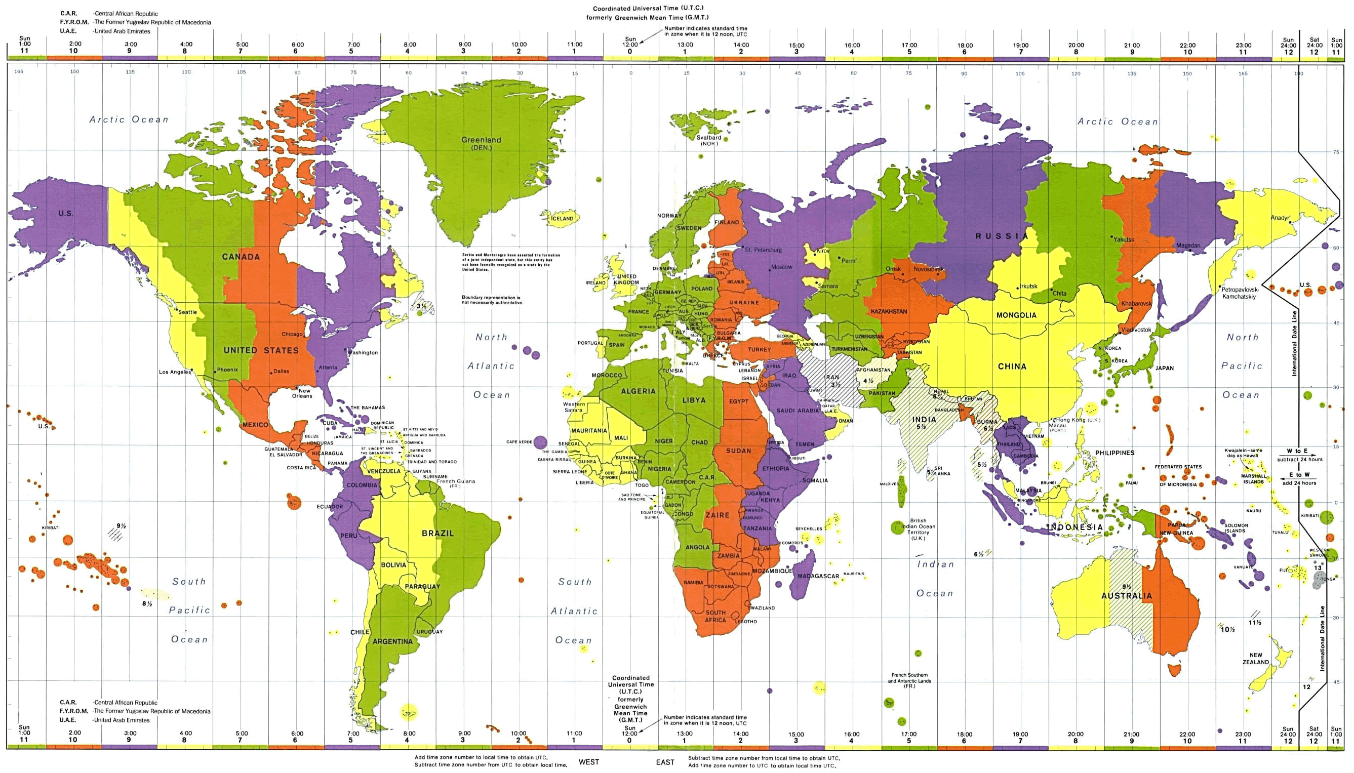 World Map And Time Map Of World Time Zones