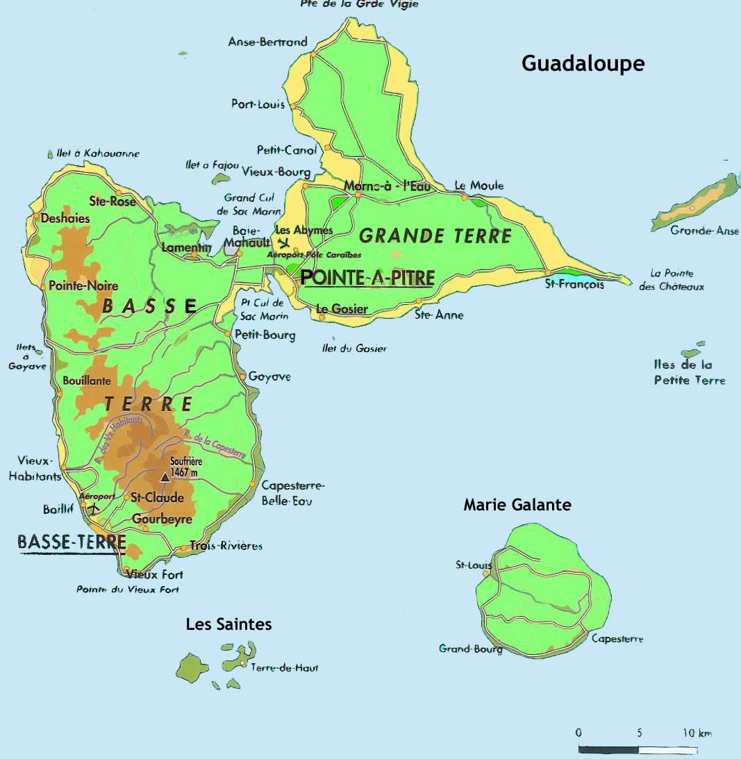 Guadeloupe Karte Guadeloupe Politische Karte Mit Hauptstadt Basse